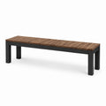 Bank aus Massivholz und Stahl Braun/Schwarz 180x35x45 cm