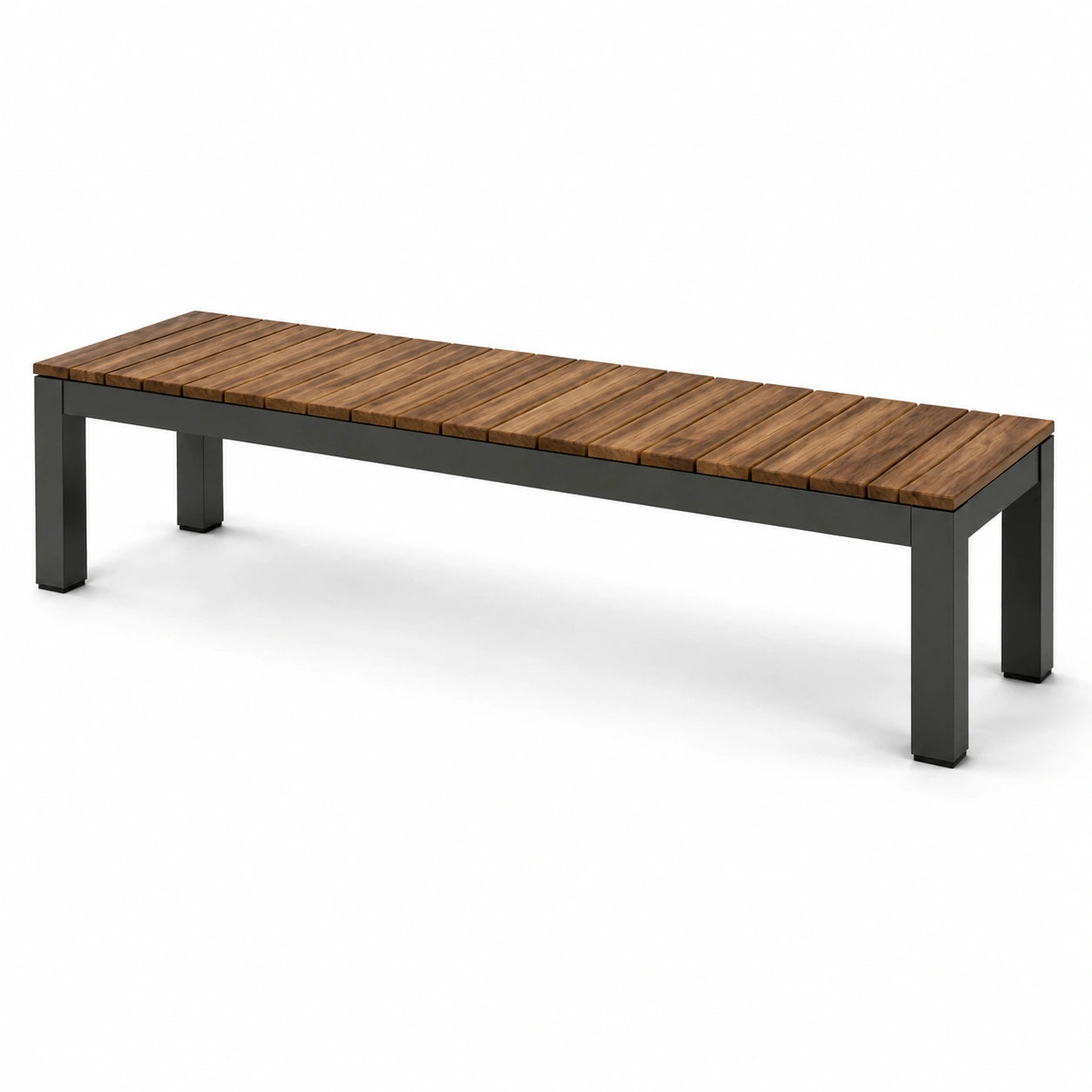 Gartenbank aus Teakholz und Metall 180x40x45cm
