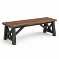 Holzbank rechteckig Kiefernholz Braun/Schwarz 120x35x45 cm