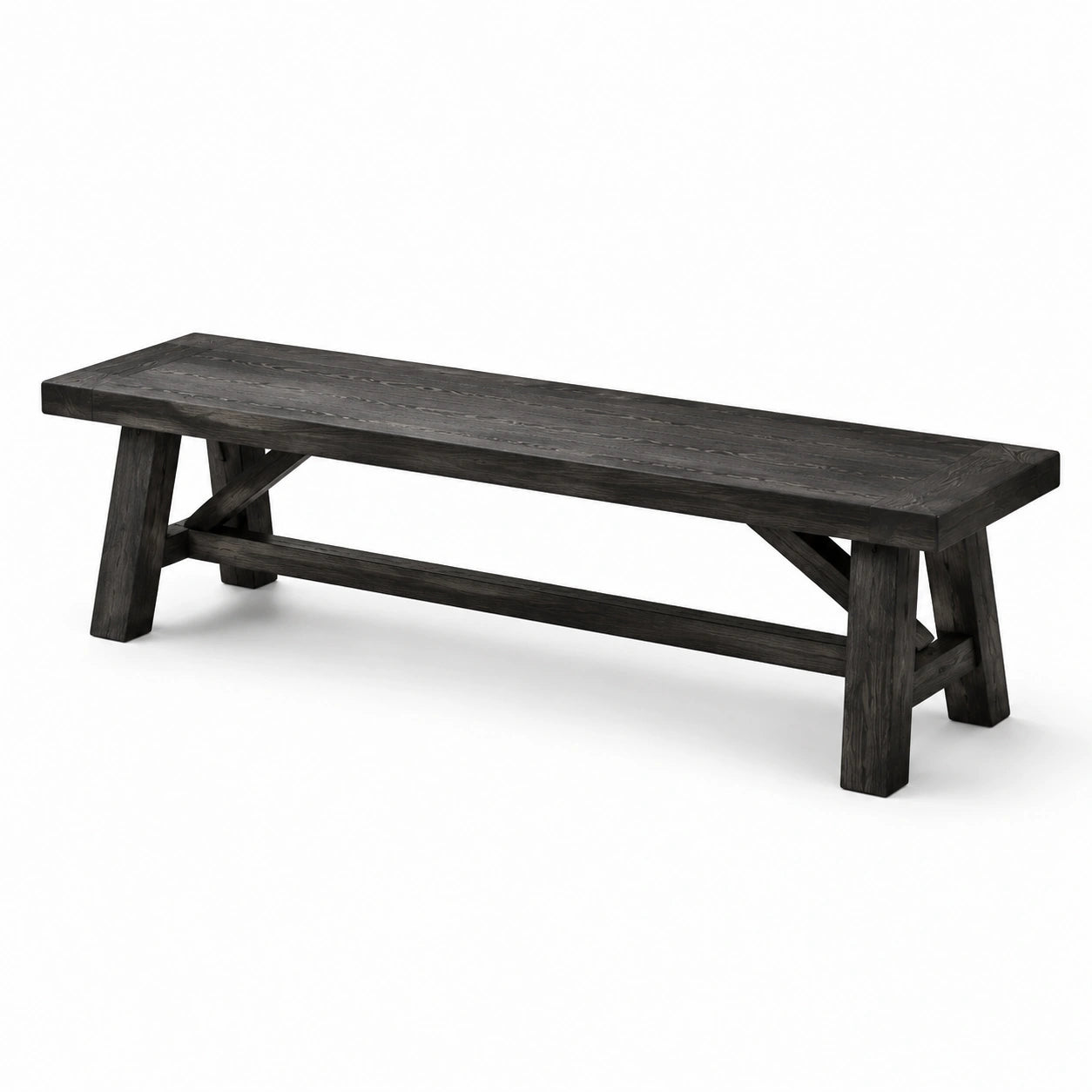 Bank aus Eichenholz Dunkelgrau 180cm