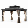 Pavillon aus Aluminium und Stahl mit abnehmbaren Vorhängen