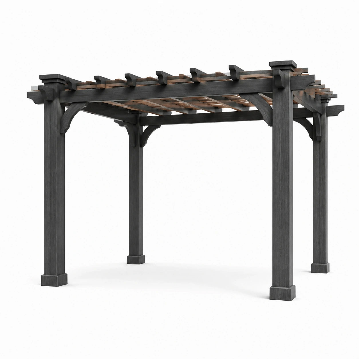 Gartenpergola aus Kiefernholz Dunkelgrau 300x300x240 cm