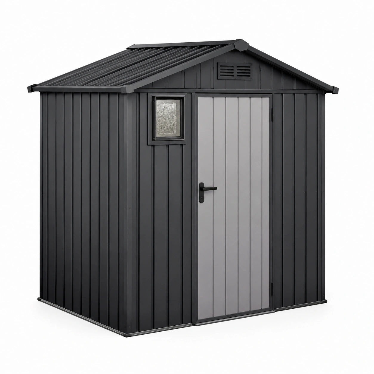 Metall Gartenhaus mit Fenster Anthrazit 205x130x180 cm