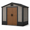 Gartenhaus aus Kunstoff und Verbundwerkstoff Grau/Braun 200x130x215 cm