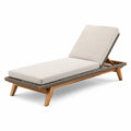Liegestuhl aus Teakholz und Polyethylengeflecht Beige