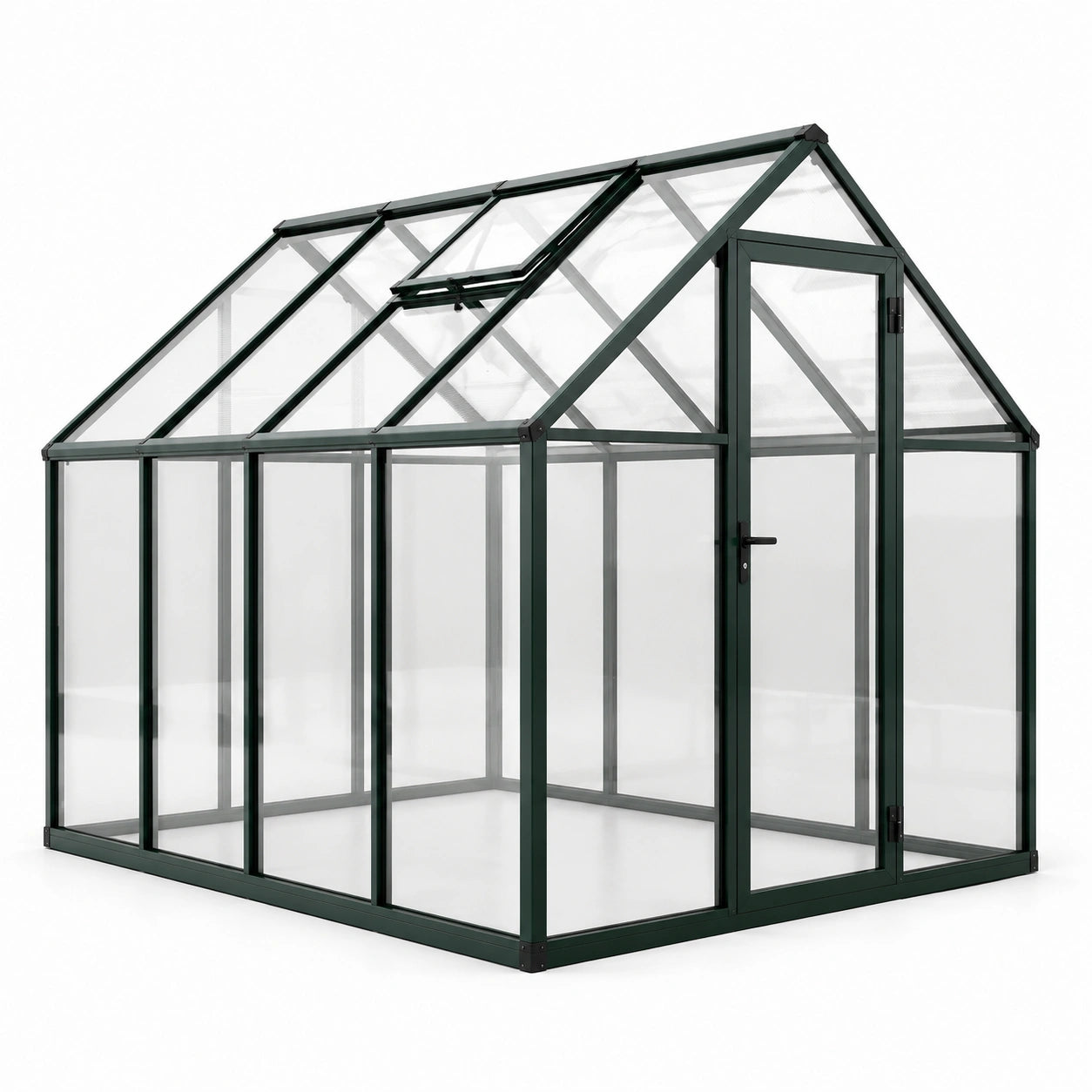 Gewächshaus Aluminiumrahmen Polycarbonat Dunkelgrün 250x190x195 cm
