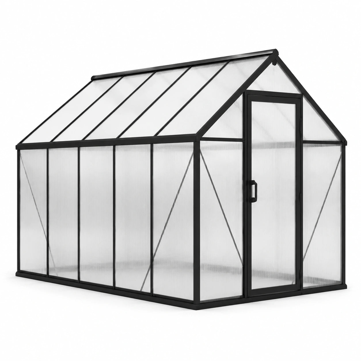 Gewächshaus Aluminium Polycarbonat Rechteckig Klar 250x190x195 cm
