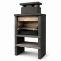 Grillkamin aus Beton mit Schamottestein in Anthrazit 120x65x210 cm